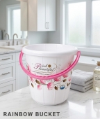 RAINBOW BUCKET 16 LTR GLITTER PRINTED